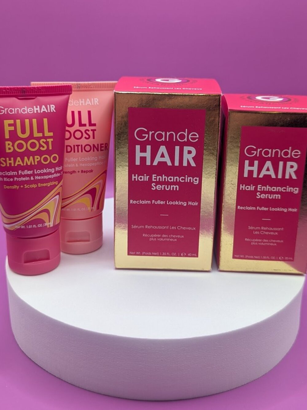 Grande Hair Enhancing Serum Full Size + Travel Size NIB + TS Full Boost Set NIP